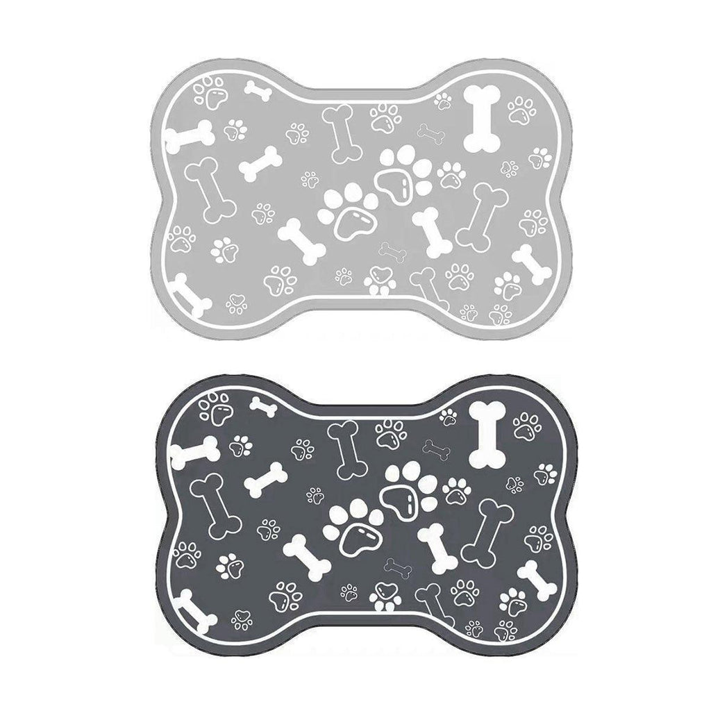 Pet Feeding Mat Non-slip Diatom Mud Absorbent Dirt-resistant Waterproof Placemat - Grey-60x90cm