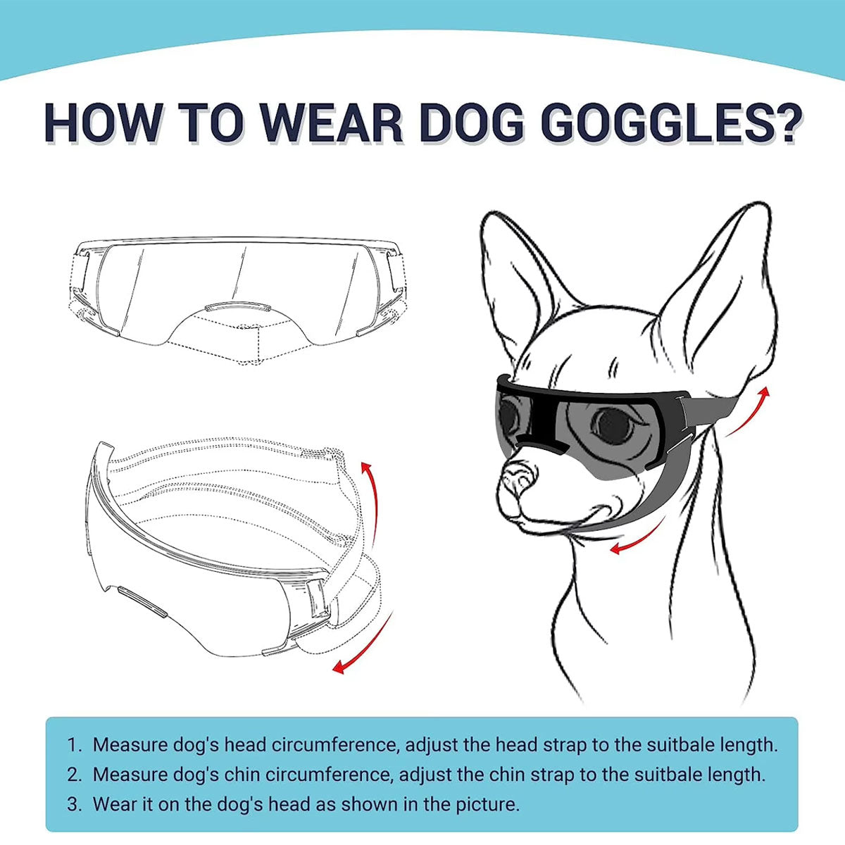 Pet Dog Sunglasses Goggles UV Eye Shield for Small Dogs Outdoor Travel Sunshade - Blue