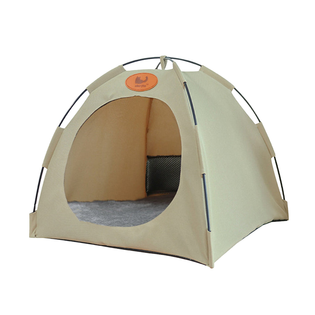 Folding Camping Pet Tent for Cats Puppy Bed Indoor Cat Nest Dog Cave Style House - Coffee
