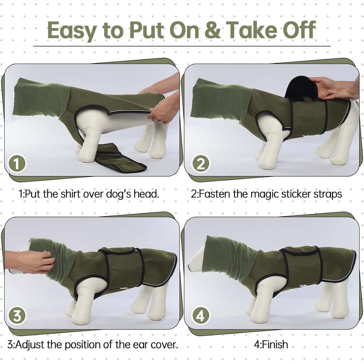 Calming Dog Vest for Stress Relief Travel Thunder Wrap Jacket for Medium Large Dogs - S