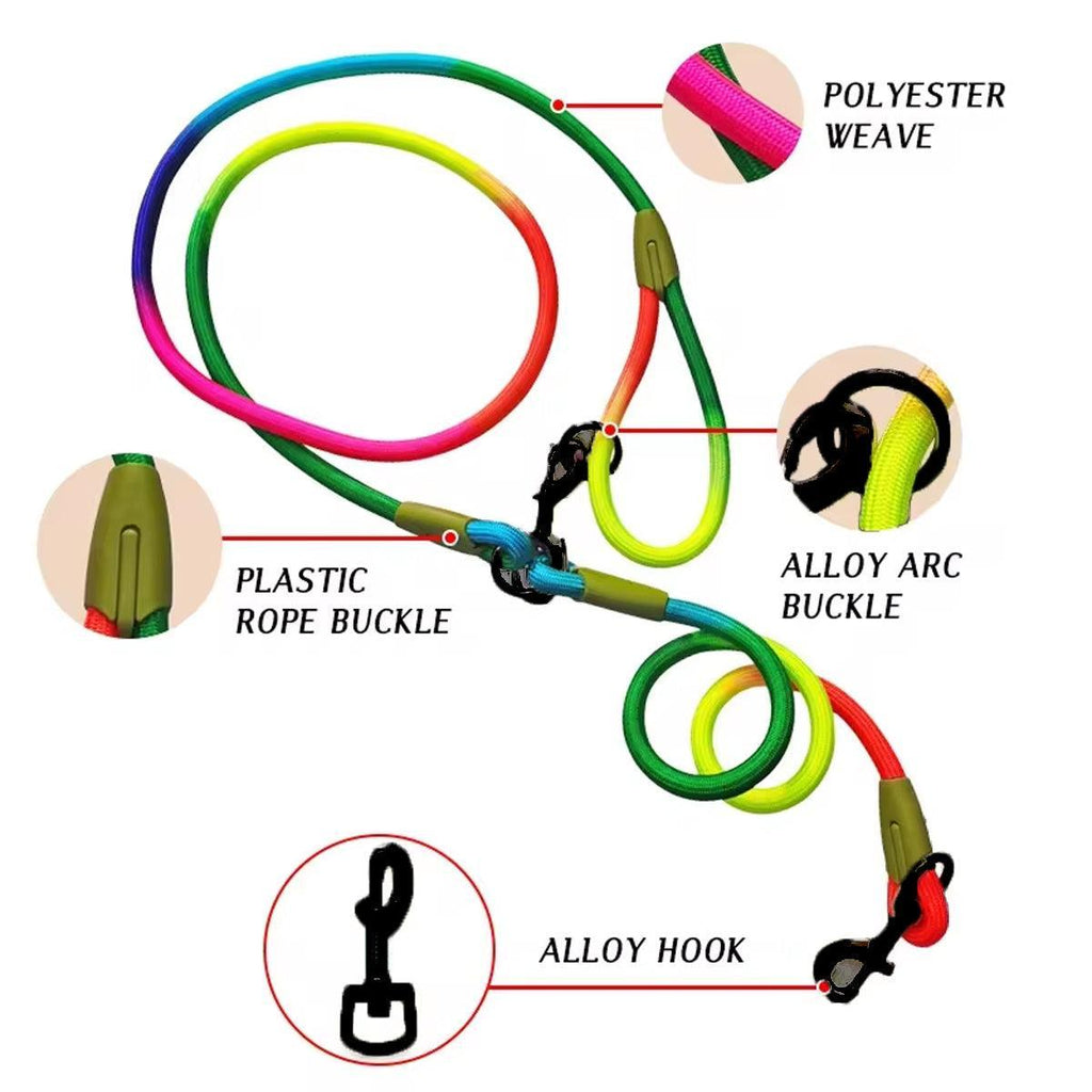 Adjustable Diagonal Dog Walking Leash Hands Free Crossbody Pet Lead Dogs - Black