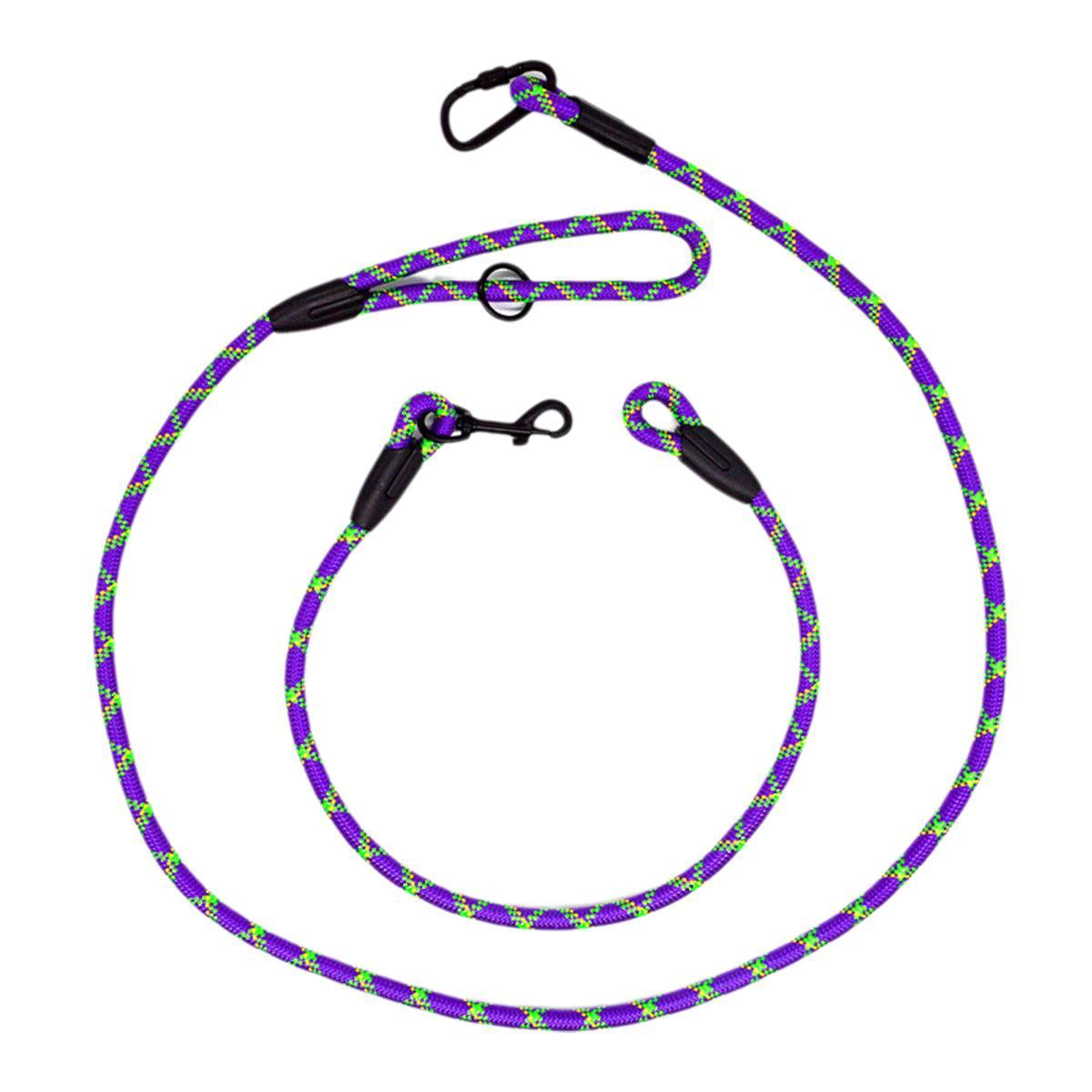 Adjustable Diagonal Dog Walking Leash Hands Free Crossbody Pet Lead Dogs - Black