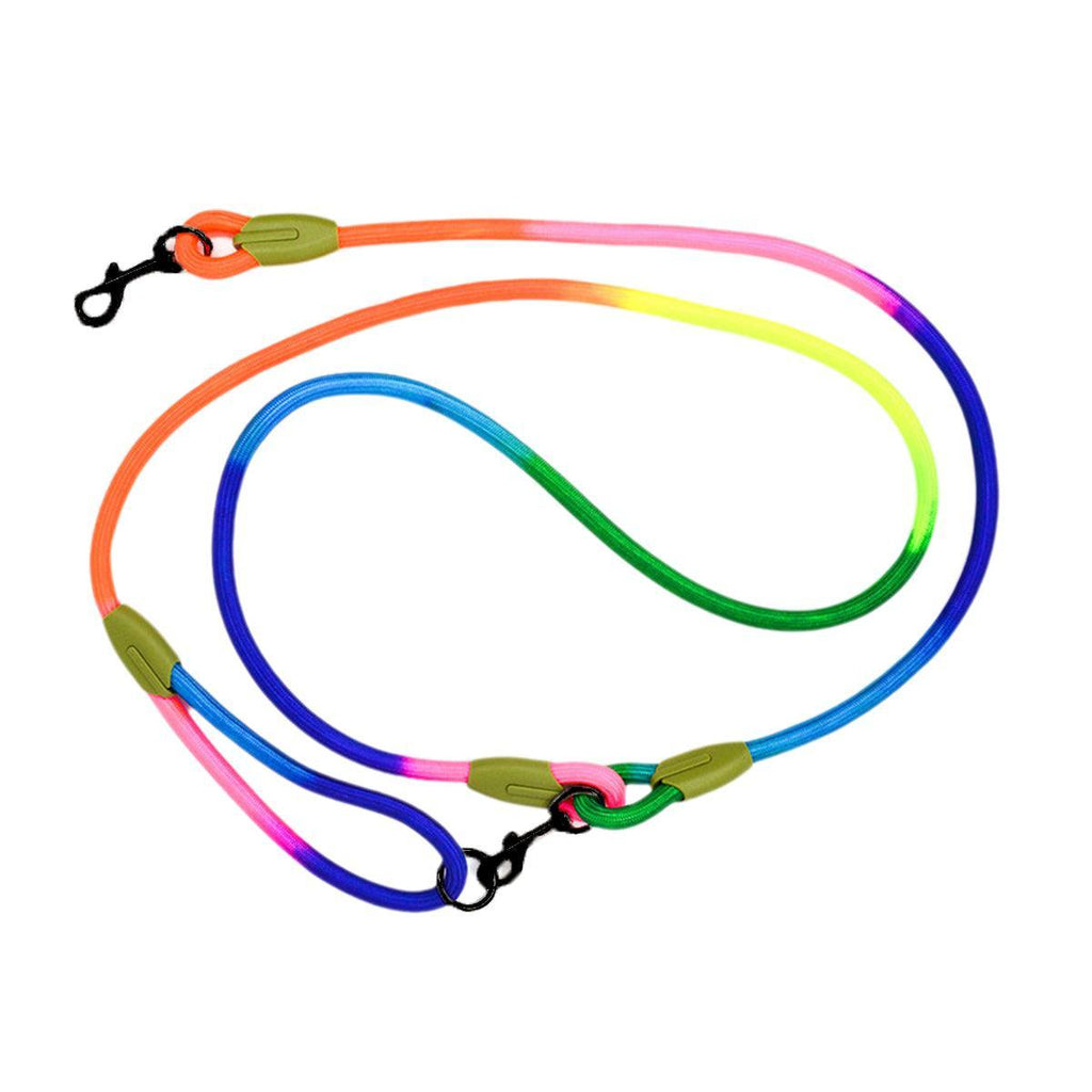 Adjustable Diagonal Dog Walking Leash Hands Free Crossbody Pet Lead Dogs - Pink