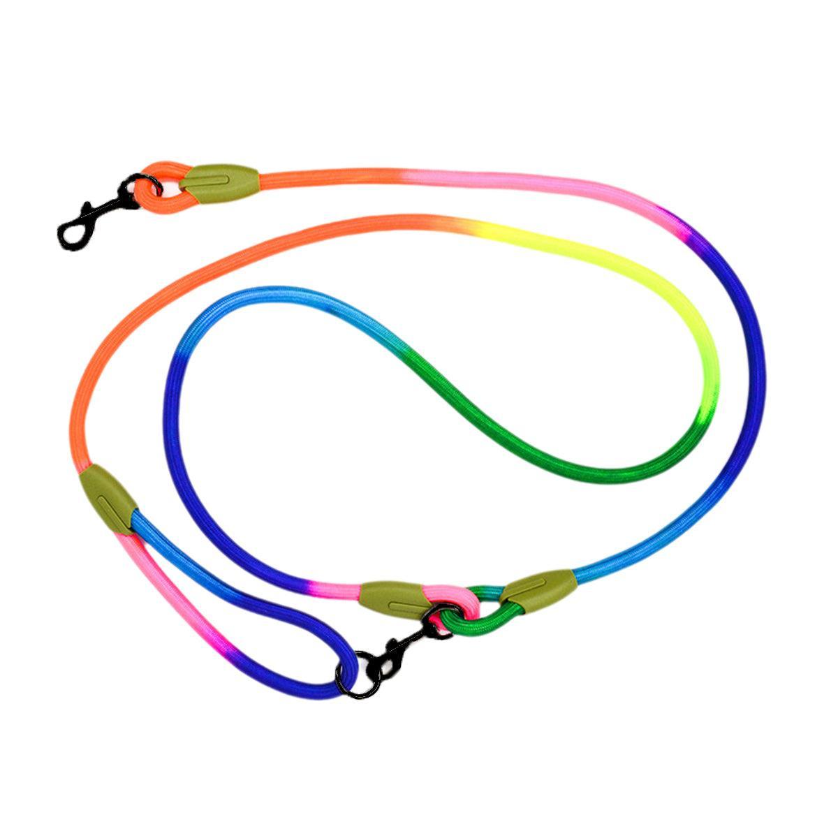 Adjustable Diagonal Dog Walking Leash Hands Free Crossbody Pet Lead Dogs - Pink