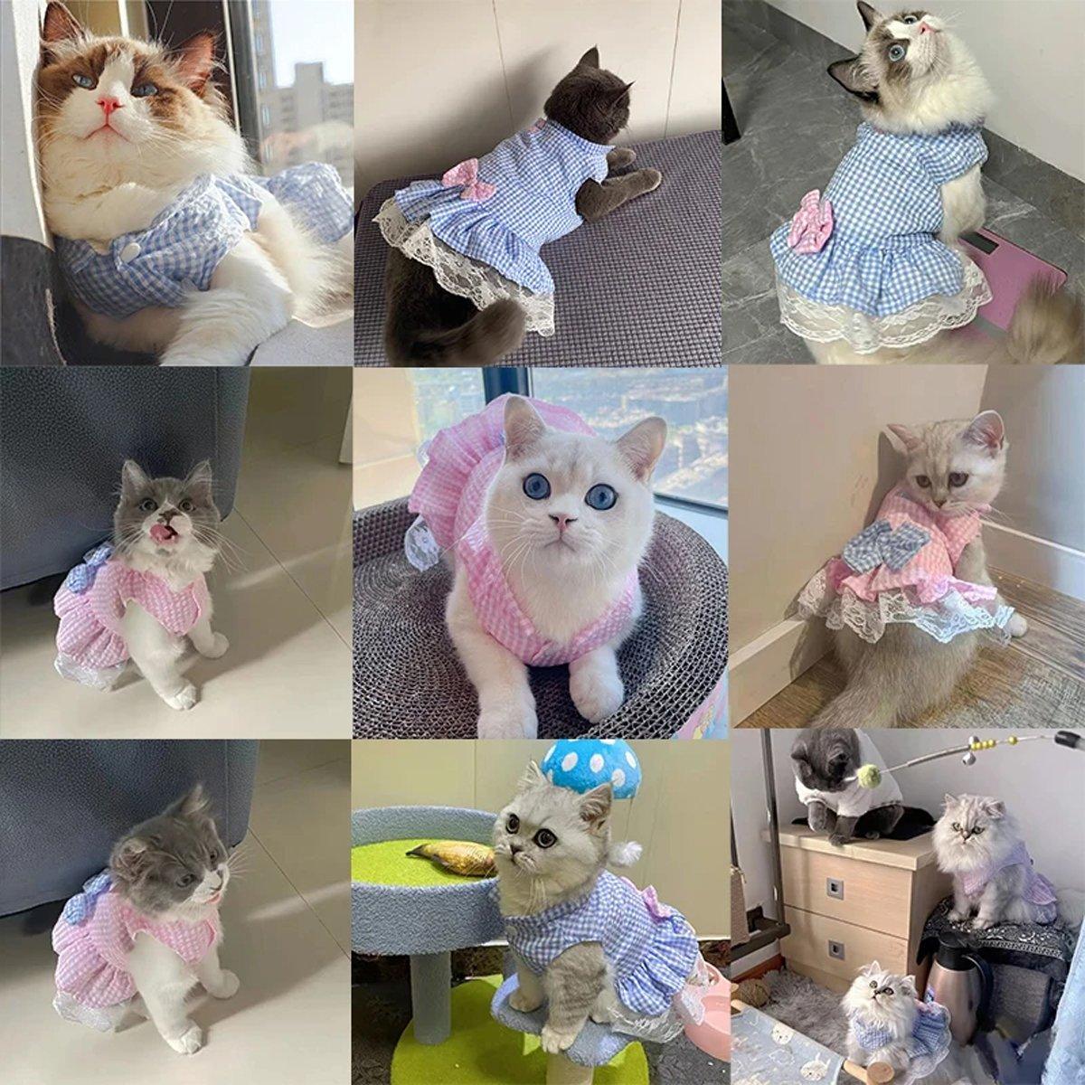 Cute Small Dog Dress Puppy Clothing Pet Apparel for Summer Fashion Outfit - Pink - M
