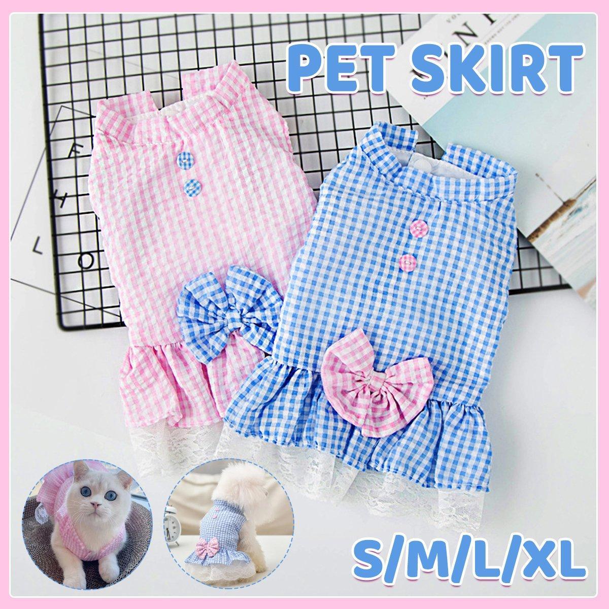 Cute Small Dog Dress Puppy Clothing Pet Apparel for Summer Fashion Outfit - Pink - XL