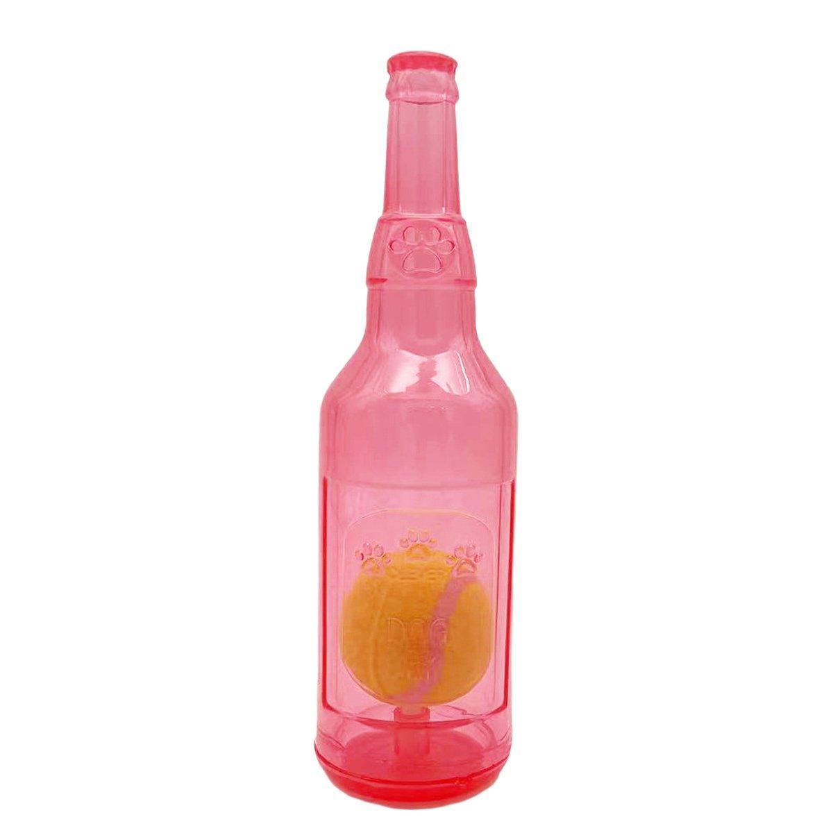 Durable Pet Teething Resistant Tennis Ball Wine Bottle Chew Toy for Dogs Play - Blue-L