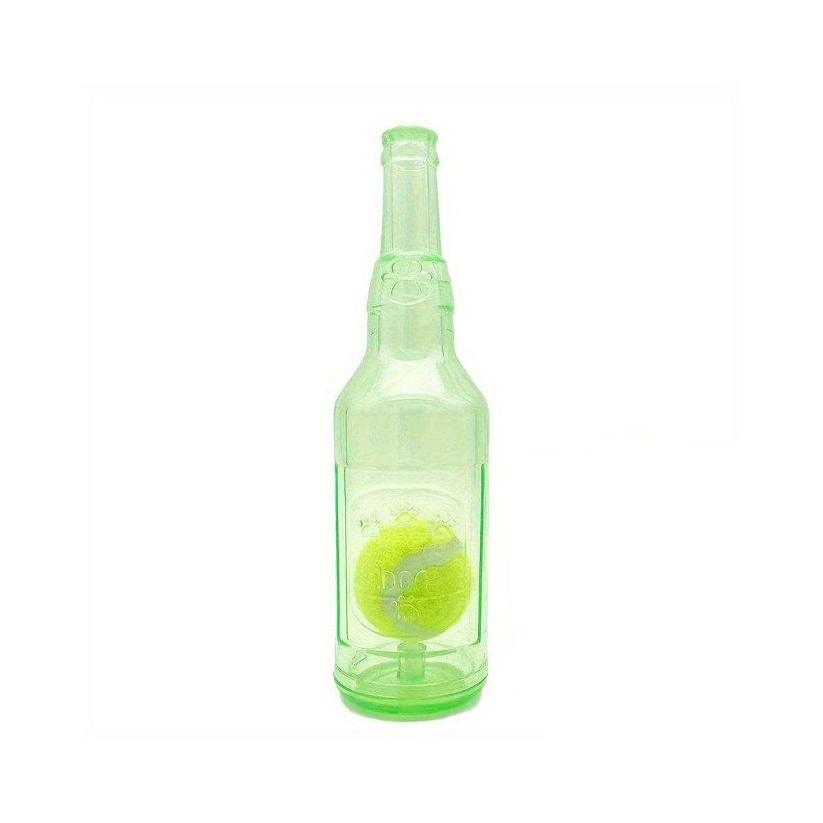 Durable Pet Teething Resistant Tennis Ball Wine Bottle Chew Toy for Dogs Play - Blue-L