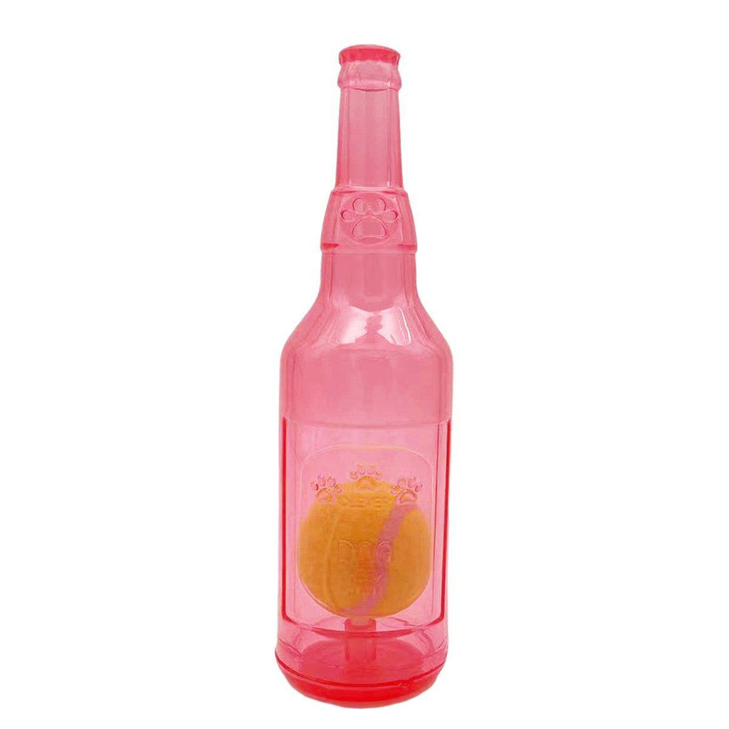 Durable Pet Teething Resistant Tennis Ball Wine Bottle Chew Toy for Dogs Play - Green-L