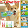 Durable Pet Teething Resistant Tennis Ball Wine Bottle Chew Toy for Dogs Play - Green-S