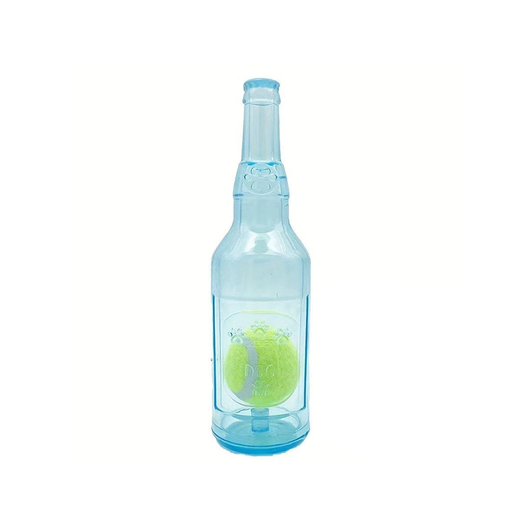 Durable Pet Teething Resistant Tennis Ball Wine Bottle Chew Toy for Dogs Play - Red-S