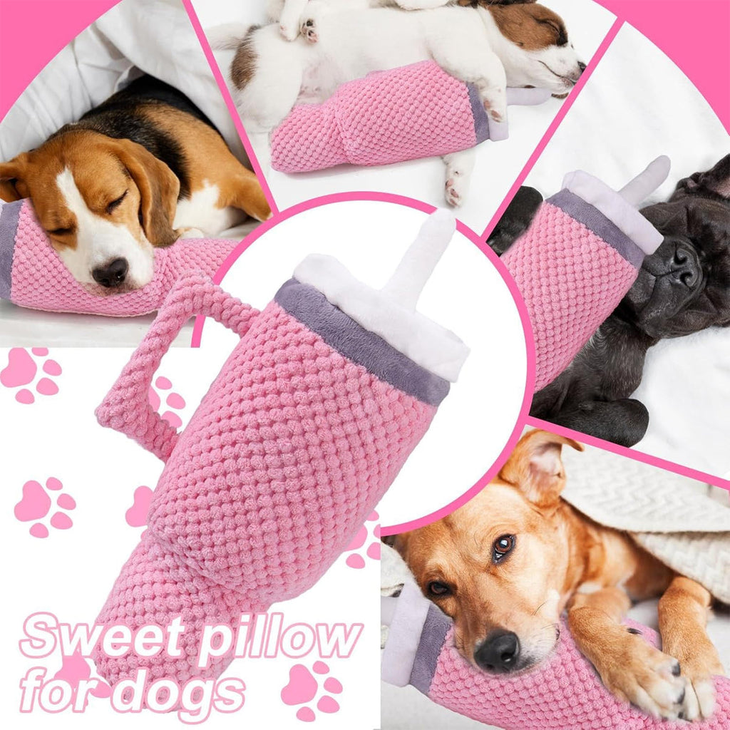 Dog Squeaky Toy Stuffed Water Cup Toy Plush Cup Chew and Supplies Training Pet