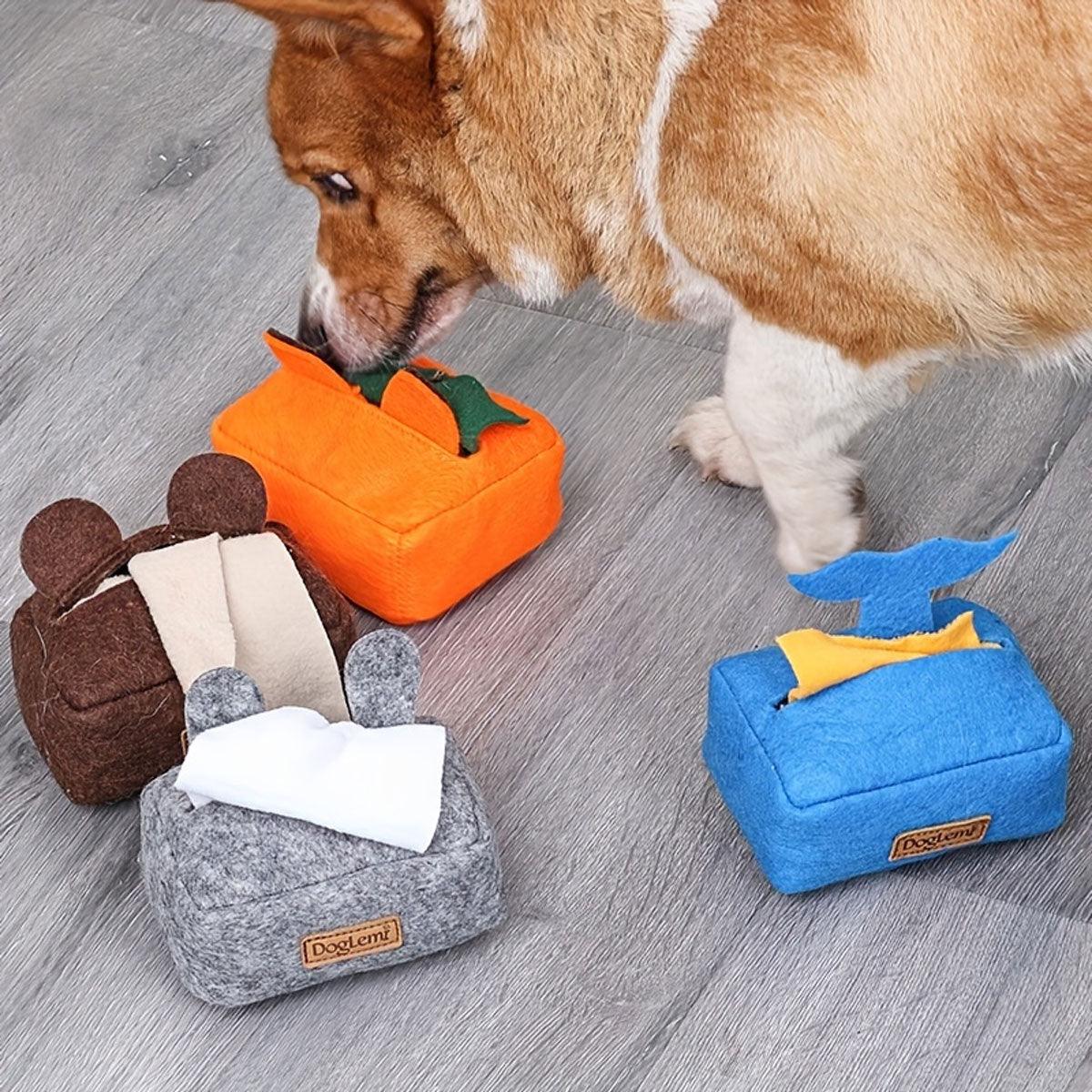 Dog Sniff Training Toy Plush Scent Training Aid for Puppies Interactive Pet Toy - Blue