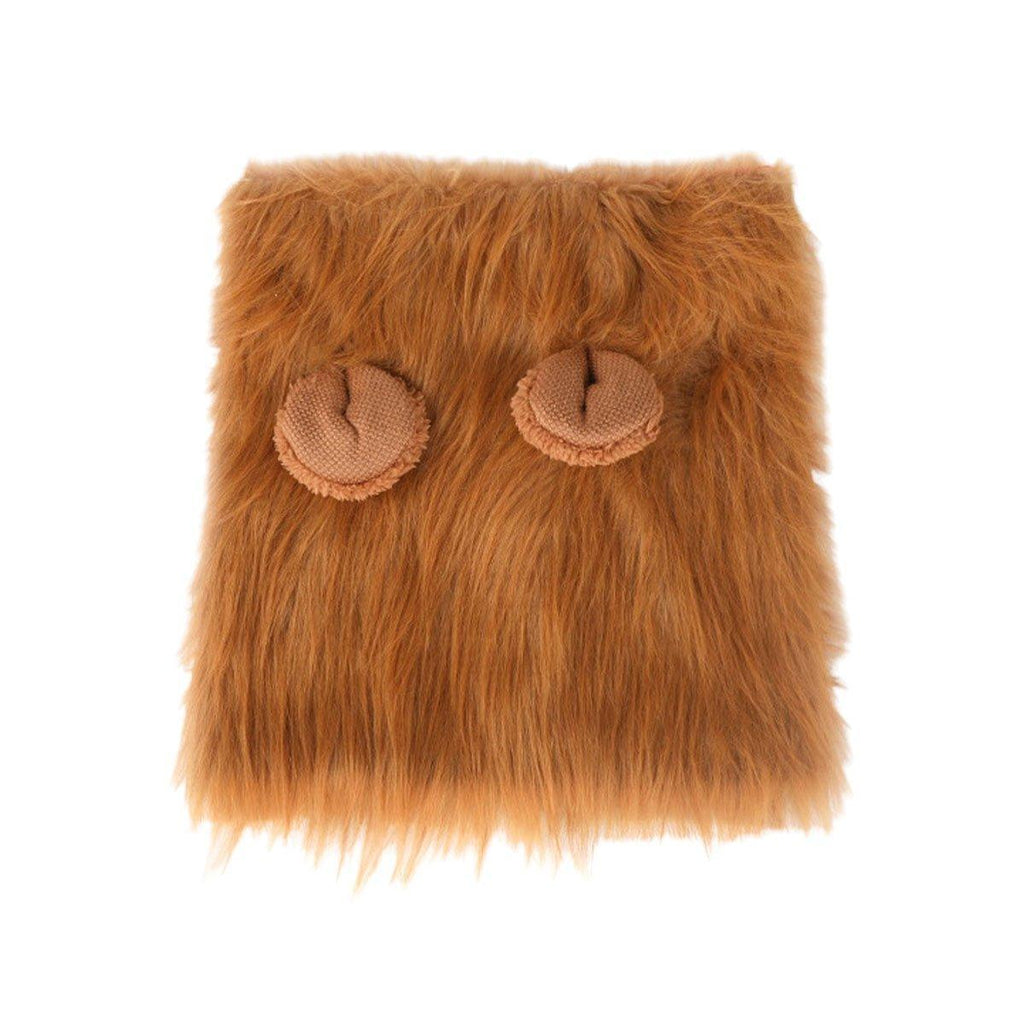 Lion Costume Mane Wig Large Dog Fancy Dress Up Party for Pet Halloween Clothes - Light Brown-S