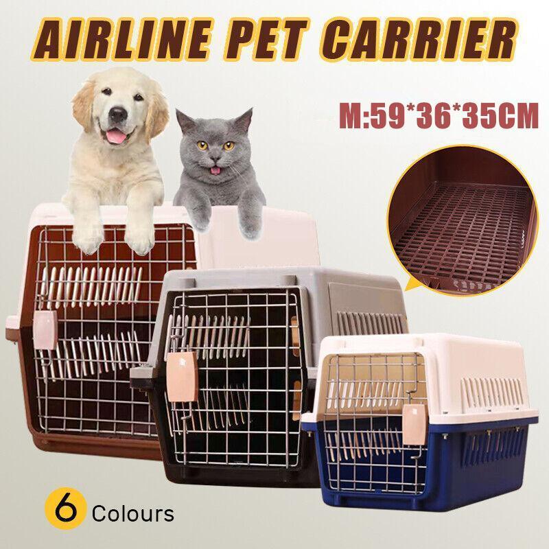 M Size Dog Cat Rabbit Portable Tote Crate Pet Carrier Kennel Travel Airline Carry Bag - Blue