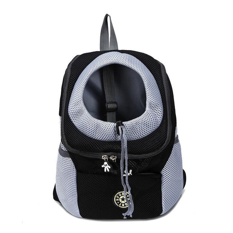 L Size Puppy Travel Mesh Pet Dog Carrier Backpack Front Travel Portable Shoulder Bag - Blue