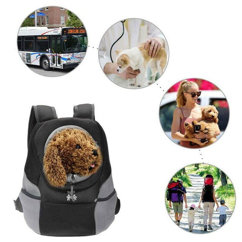 L Size Puppy Travel Mesh Pet Dog Carrier Backpack Front Travel Portable Shoulder Bag - Rose Red