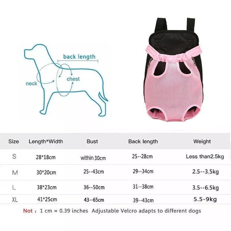 S Size Pet Carrier Dog Cat Puppy Front Back Backpack Shoulder Carry Sling Pouch Bag - Pink