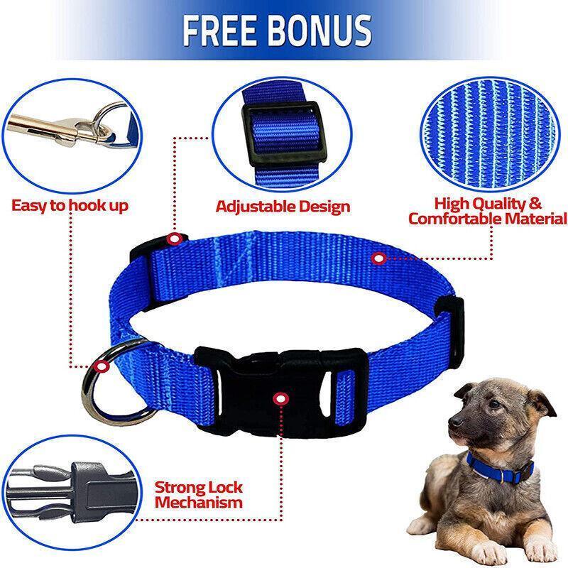 L Size Dog Puppy Pet Collar Adjustable Nylon Toy Large Pink Blue Red Black - Red