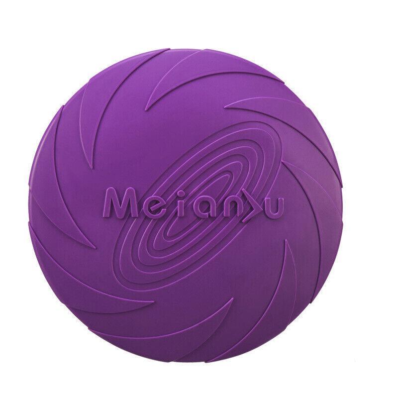 Frisbee Toy for Dogs Outdoor Fetch Training Soft Rubber Pet Flying Disc 18cm - Yellow
