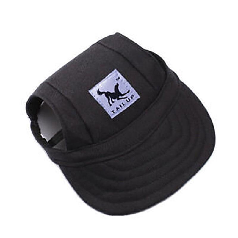 Dog Baseball Cap Outdoor Pet Sun Hat Summer Canvas Visor Puppy L - Black