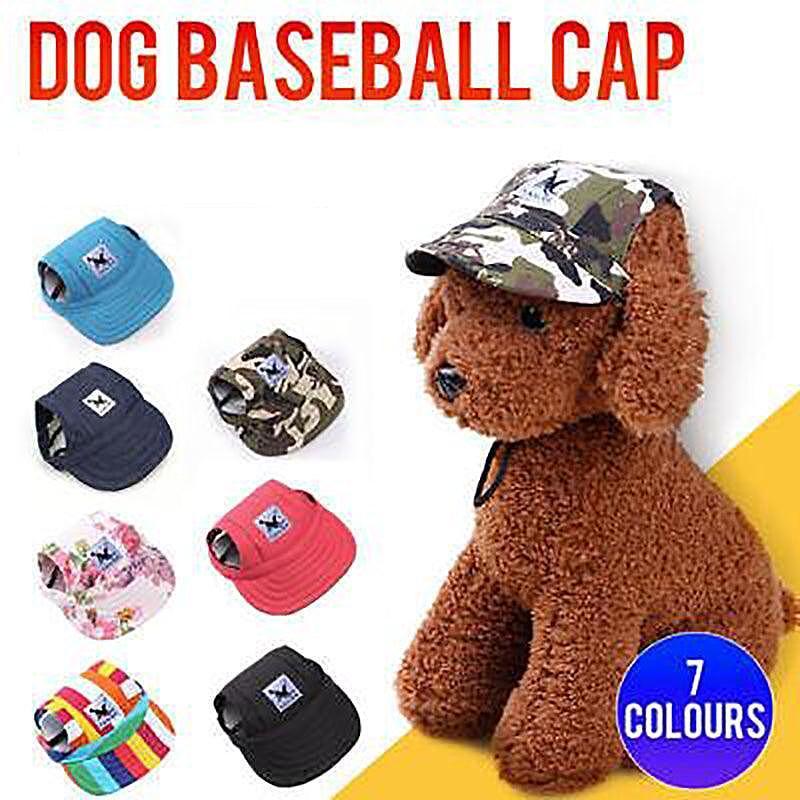 Dog Baseball Cap Outdoor Pet Sun Hat Summer Canvas Visor Puppy L - Flower
