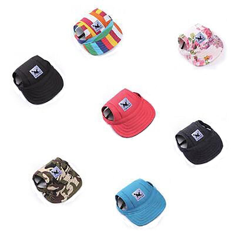 Dog Baseball Cap Outdoor Pet Sun Hat Summer Canvas Visor Puppy M Size - Flower