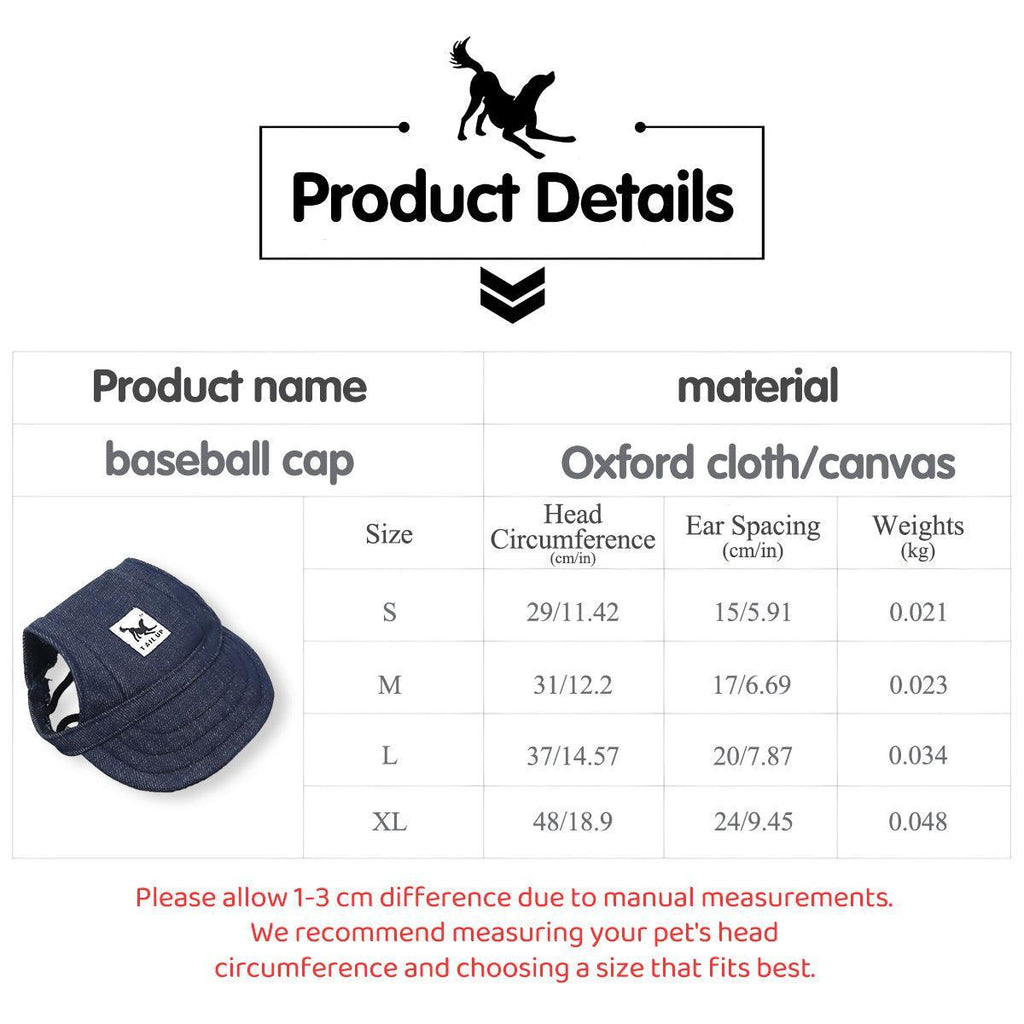 Dog Baseball Cap Outdoor Pet Sun Hat Summer Canvas Visor Puppy L - Red