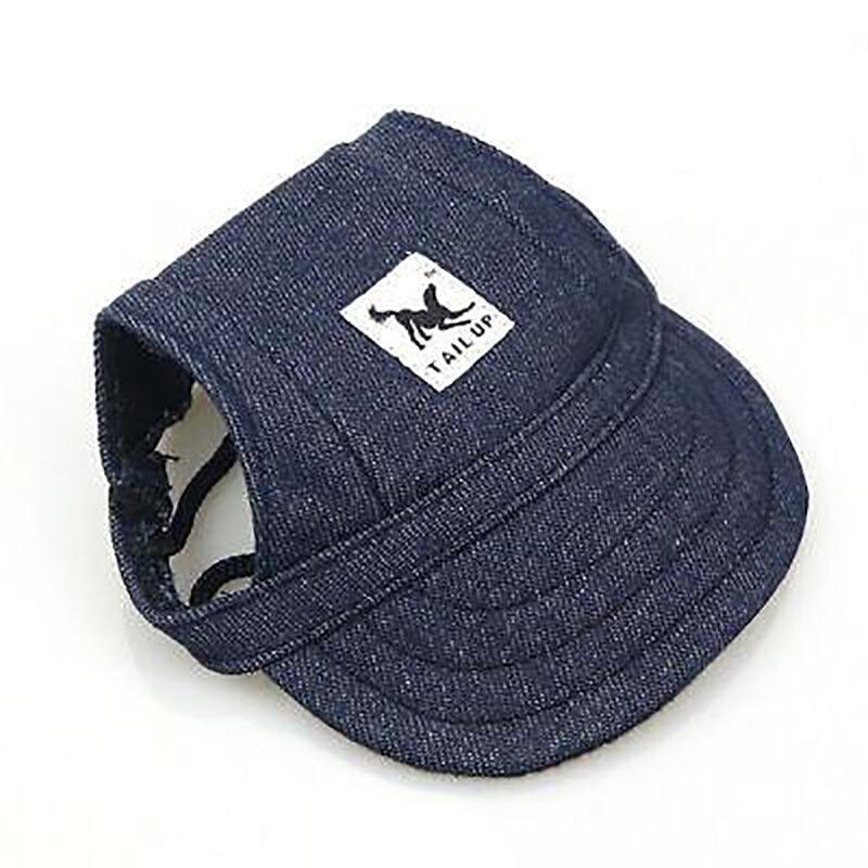 Dog Baseball Cap Outdoor Pet Sun Hat Summer Canvas Visor Puppy L - Stripe