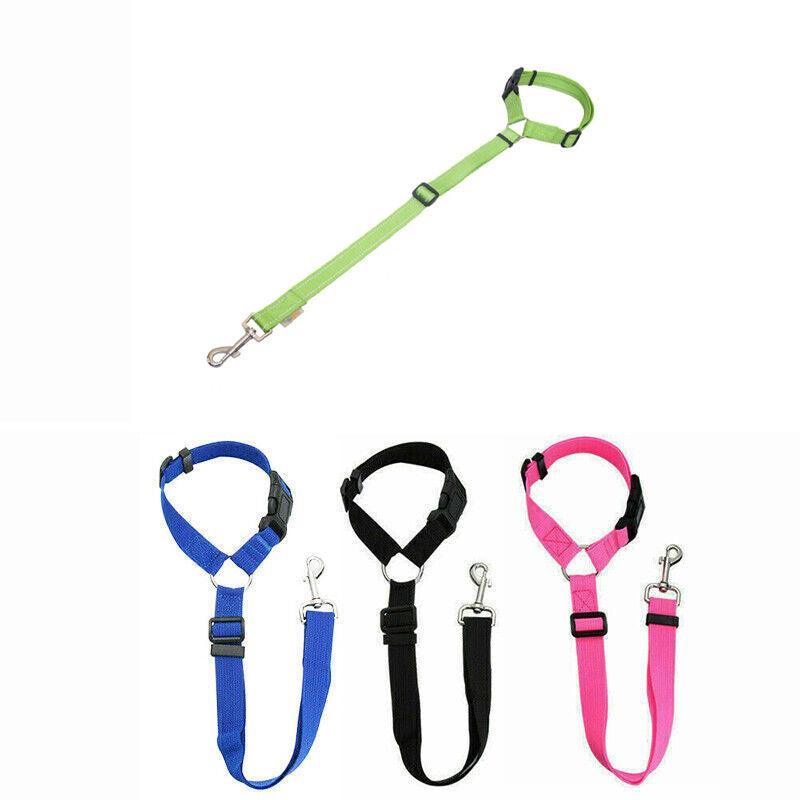 Adjustable Pet Dog Car Clip Lead Harness Strap for Vehicle Travel Restraint Use - Pink