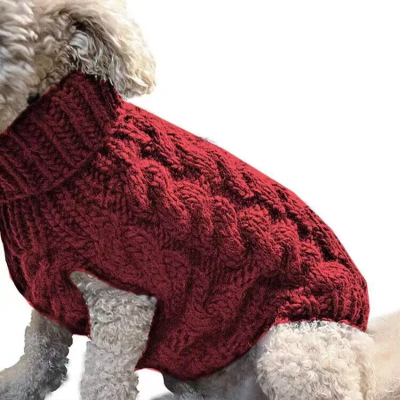 Puppy Dog Jumper Winter Warm Knitted Sweater Pet Clothes Small Dogs Coat Thermal S Size - Grey