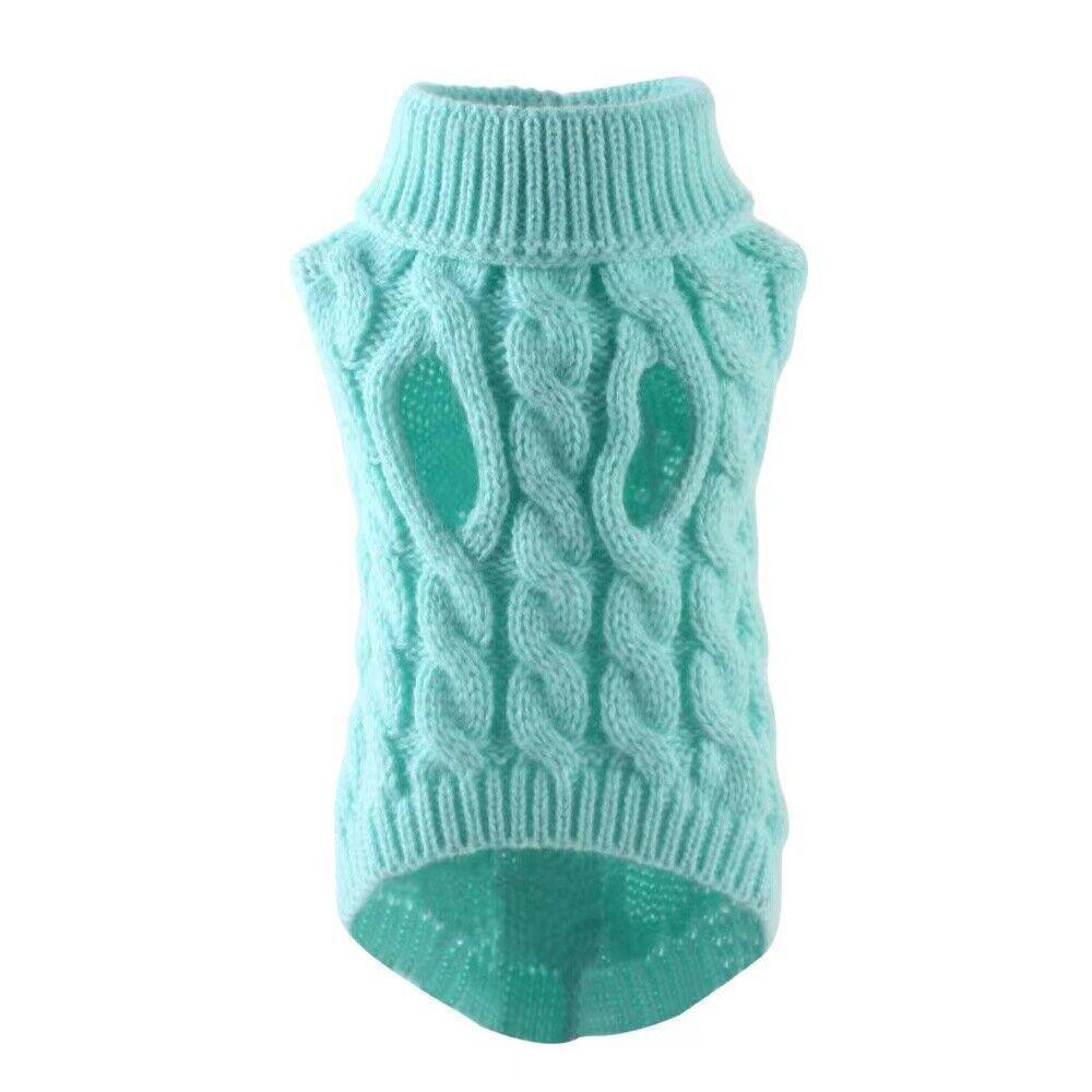 Puppy Dog Jumper Winter Warm Knitted Sweater Pet Clothes Small Dogs Coat Thermal S Size - White