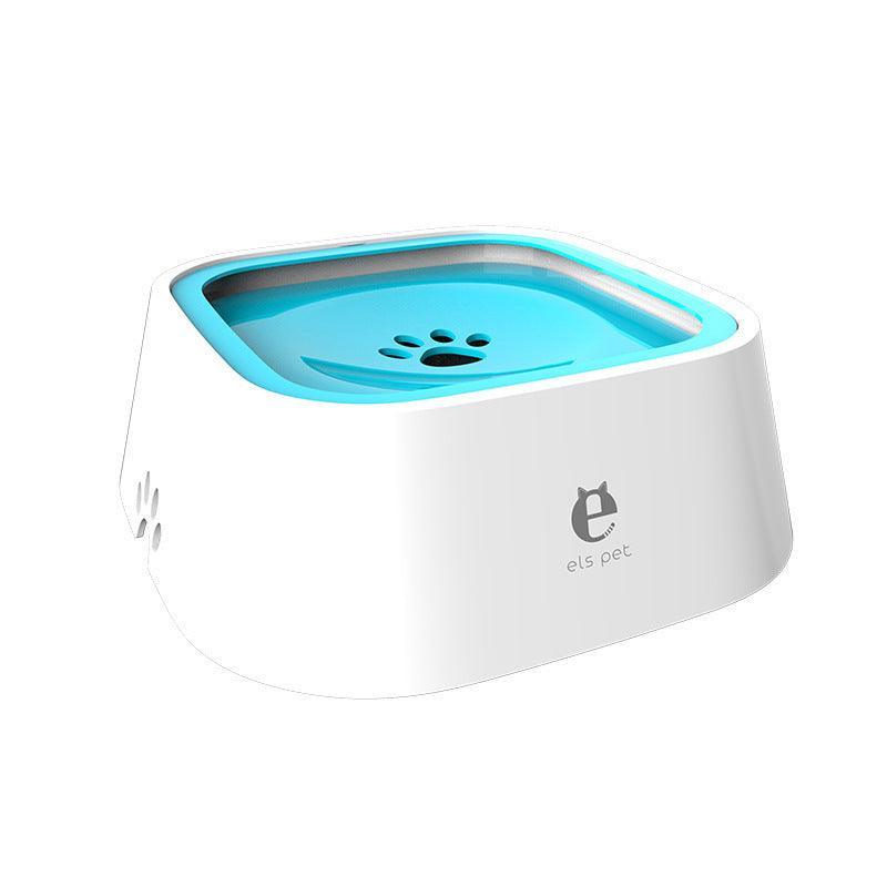 1.5L Pet Water Bowl No-Spill Design Slow Drinking Feeder with Non-Slip Base - White