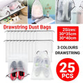 25PCS Portable Travel Shoe Bags Sport Storage Pouch Drawstring Dust Organizer - Brown-30*40cm