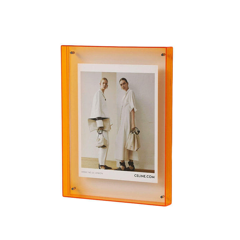 Acrylic Photo Frame Double-Sided Clear Display with Screw Mount – 16x21cm - Grey
