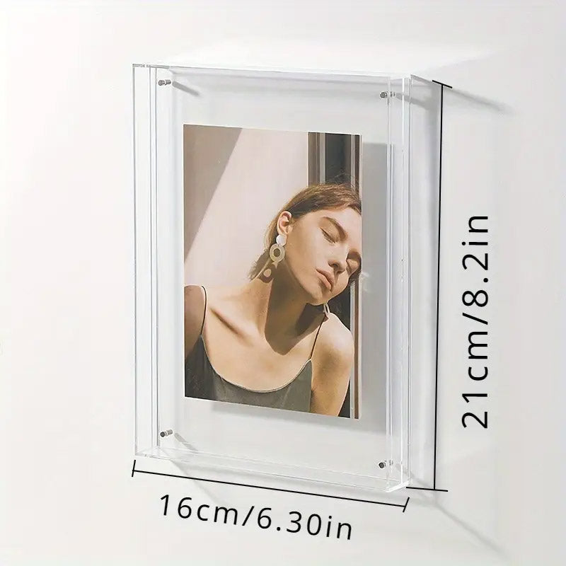Acrylic Photo Frame Double-Sided Clear Display with Screw Mount – 16x21cm - Colorful