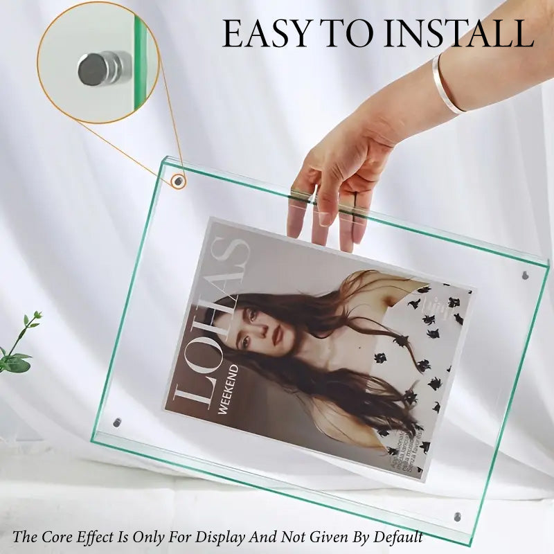 Acrylic Photo Frame Double-Sided Clear Display with Screw Mount – 16x21cm - Colorful