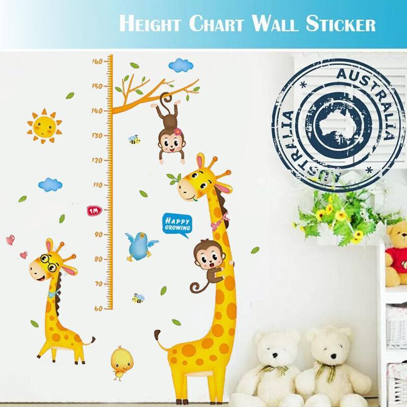 Removable Wall Height Chart Sticker Growth Measurement Ruler Decal for Wall Decor - H