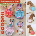 Female Pet Dog Cat Puppy Pant Menstrual Sanitary Nappy Diaper Wrap Underwear Blue - S