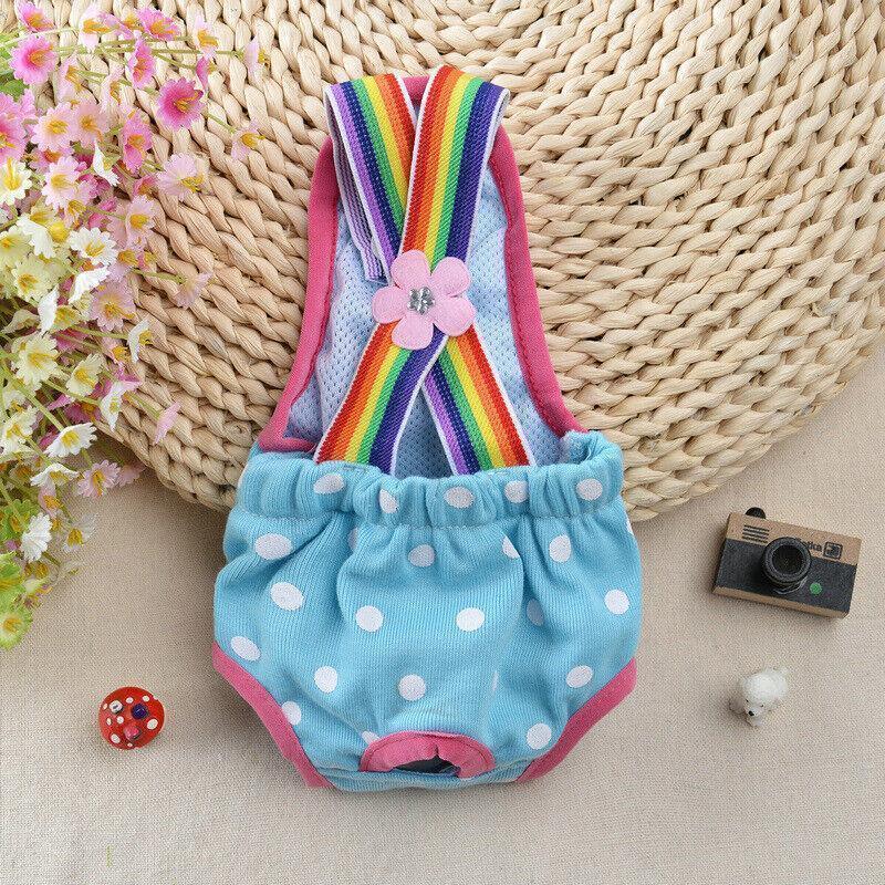 Female Pet Dog Cat Puppy Pant Menstrual Sanitary Nappy Diaper Wrap Underwear Blue - XS