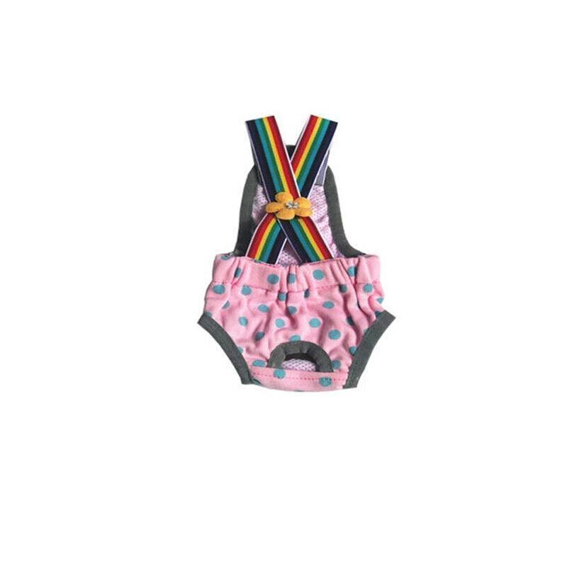 Female Pet Dog Cat Puppy Pant Menstrual Sanitary Nappy Diaper Wrap Underwear Pink - XXS