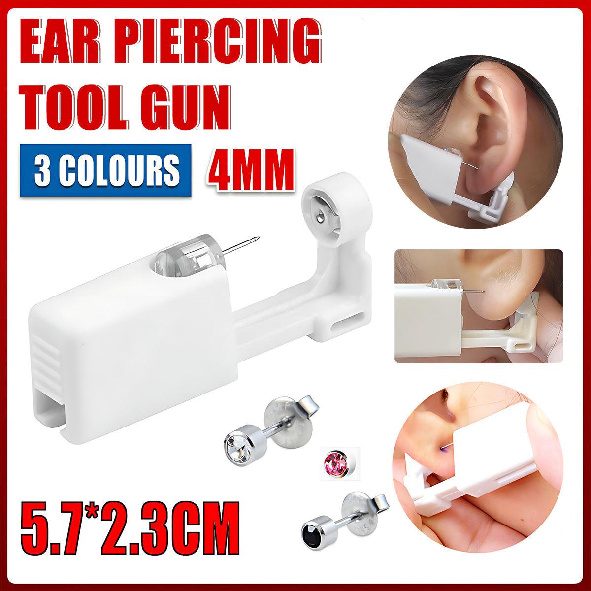 Disposable Sealed Ear Piercing Gun Kit Tool With 316L Stud Bone With Gem 1Pc - Pink