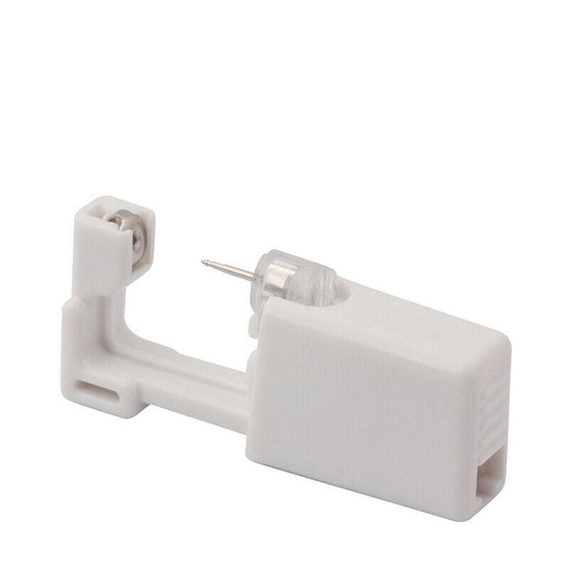 Disposable Sealed Ear Piercing Gun Kit Tool With 316L Stud Bone With Gem 1Pc - White