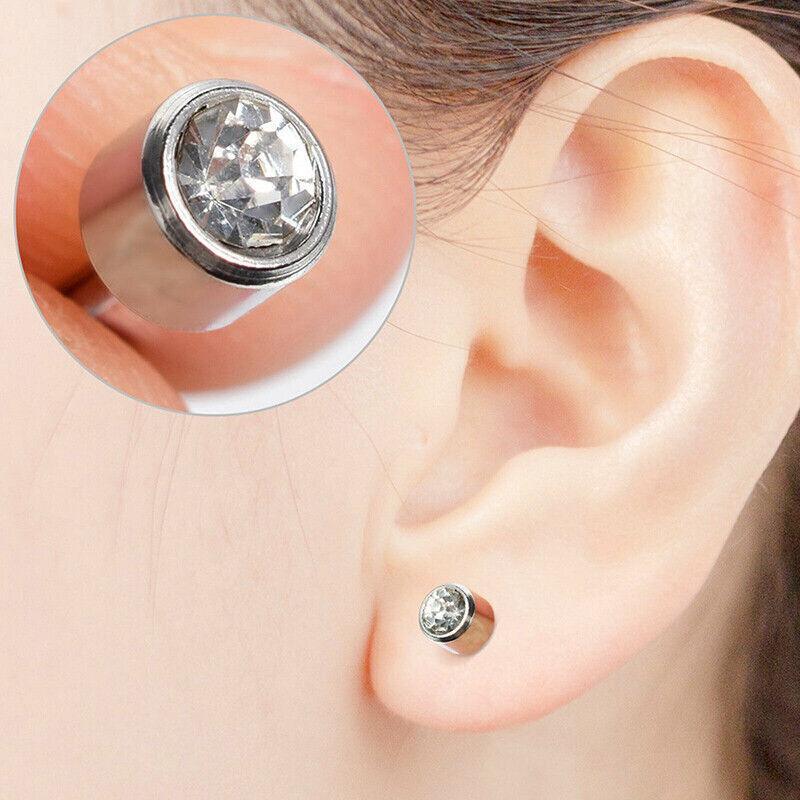 Disposable Sealed Ear Piercing Gun Kit Tool With 316L Stud Bone With Gem 1Pc - White