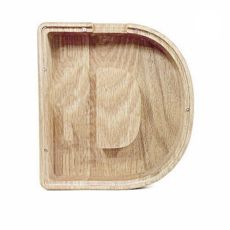Wooden Piggy Bank Funny Letter or Guitar Coin Saving Money Box A–Z Gift Idea - V