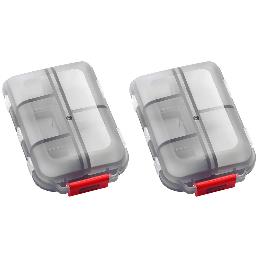 Small Pill Case Vitamin Holder Container 6/10Compartments Double Layer Holder - Purple-6 Grids