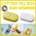 3PCS Tablet Cutter Pill Splitter Portable Medicine Box Pill Organizer Divider - White