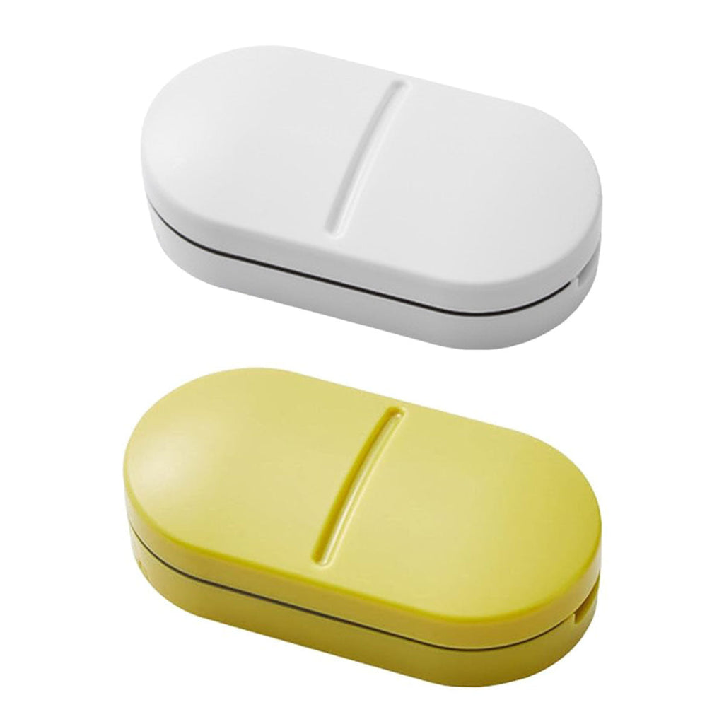 3PCS Tablet Cutter Pill Splitter Portable Medicine Box Pill Organizer Divider - White