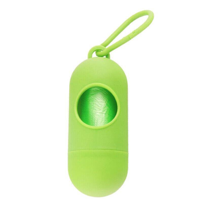 Portable Dog Waste Bag Dispenser with Refill Rolls for Pet Walking Cleanup - Orange