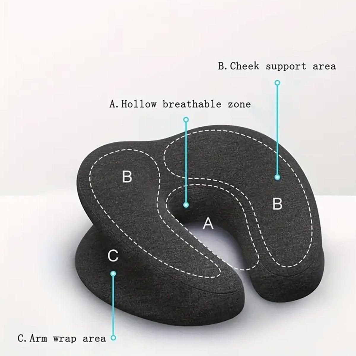 Universal Massage Table Face Cushion Pillow U Shape Head Face Down Rest Pillow - Blue